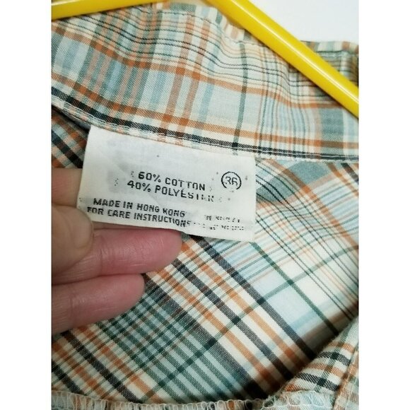 Western Top Mens 36 (Medium) Plaid Rodeo Pearl Button down long sleeve - Picture 4 of 13